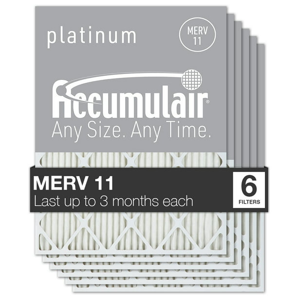 MERV 13 Air Filter/Furnace Filters 2 Pack Accumulair Diamond 16x27x1 15.5 x 26.5 